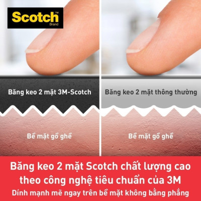 Băng dính hai mặt siêu dính 3M SCOTCH  414-S19, 19 mm x 1.5 m, 19mm x 4m