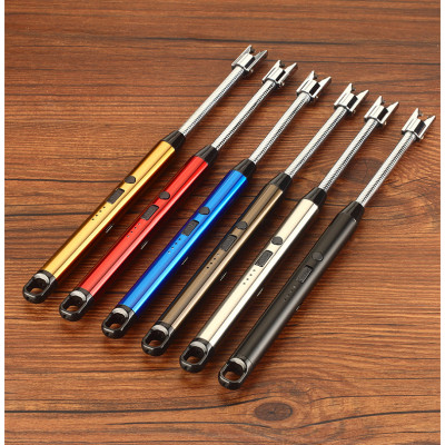 Bật Lửa Điện Tử Sạc USB Dùng Cho Tiệc Nướng BBQ - 23x1.5cm 42g - Màu Đen