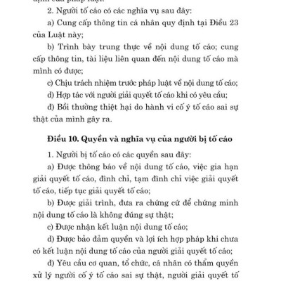 Luật tố cáo năm 2018 sửa đổi, bổ sung năm 2020 (bản in 2024)