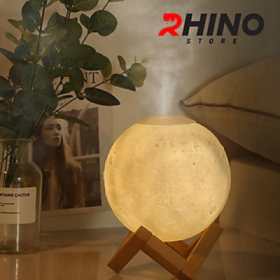 Máy phun sương tinh dầu tạo ẩm Rhino H302 hình mặt trăng, dung tích 880ml, nhỏ gọn - Hàng chính hãng
