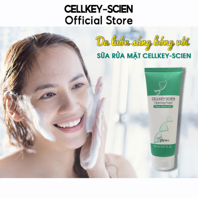Combo 2 Kem Rửa Mặt Tế Bào Gốc Trà Xanh Kiềm Dầu Làm Sạch Sâu Dưỡng Ẩm Da Dầu Mụn Nhạy Cảm Cellkey-Scien Cleansing Foam Phyto Stem Cells 300ml