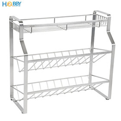Kệ để gia vị chai lọ nhà bếp 3 tầng inox 304 Hobby home decor GV4
