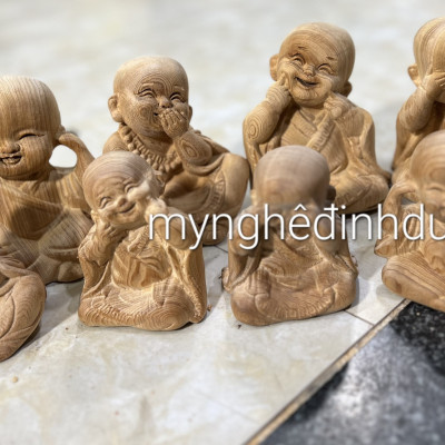 Bộ tượng tứ không bằng gỗ ngọc am thơm nức kt 12×10×9cm 