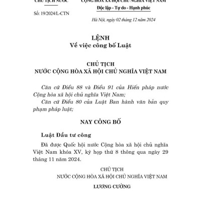 Luật Đầu tư công năm 2024