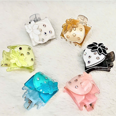 Kẹp Tóc Mái Mini Hình Quả Dâu Đính Đá – Phụ Kiện Trẻ Trung Cho Mái Tóc Xinh!