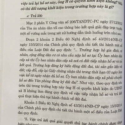 100 câu hỏi giải quyết tranh chấp về đất đai tại Toà án