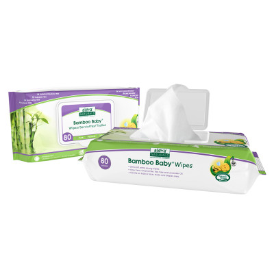 Khăn Giấy Ướt Bamboo Baby Wipes Aleva Naturals- 80 tờ