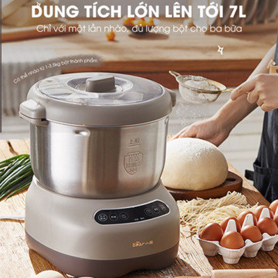 Máy Trộn Bột Ủ Bột Lên Men Tự Động BEAR HMJ-A70C1 Chống Dính Dung Tích 7 Lít Công Suất 250 W - Hàng Chính Hãng