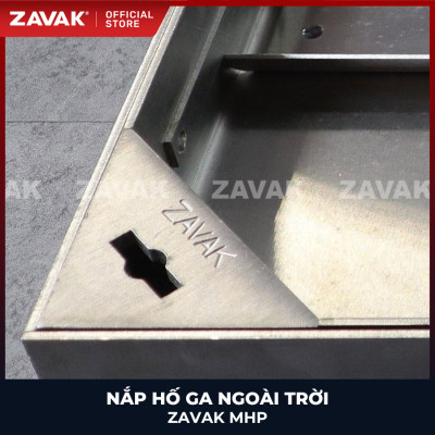Nắp hố ga ngoài trời inox ZAVAK MHP*-AA60 / KT 60x60cm, lát gạch tối đa 4cm/ tải 800kg