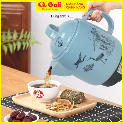 Ấm Sắc Thuốc Gali GL-1800, dung tích 3,3L đa chức năng nấu các loại thuốc Bắc, Nam, Thảo Dược,... thân bằng gốm sứ cao cấp chịu nhiệt tốt. Bảo hành chính hãng. Siêu Sắc Thuốc, Ấm Nấu Thuốc