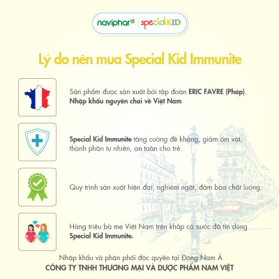 TPBVSK Special Kid Immunité - Hỗ trợ tăng cường sức đề kháng, hỗ trợ giảm nguy cơ mắc các bệnh do nhiễm khuẩn (125ml)[Siro - Nhập khẩu Pháp]