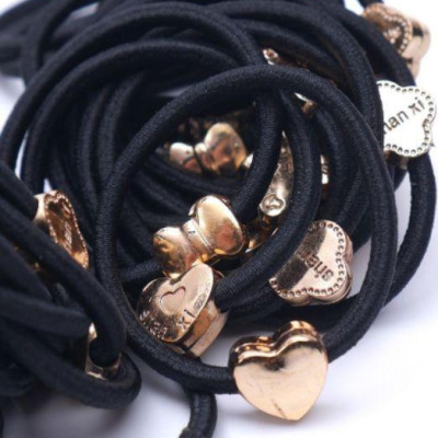 Set 10 chiếc chun buộc tóc dây màu đen đơn giản tinh tế