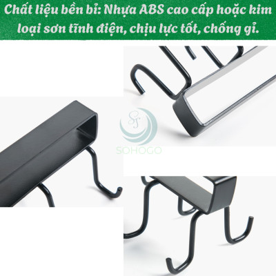 Móc Treo Dưới Gầm Tủ – Tiết Kiệm Không Gian Kệ Treo Dụng Cụ Nhà Bếp Gắn Tủ Móc Treo Ly Tách và Đồ Nhà Bếp Dưới Kệ 10 Móc