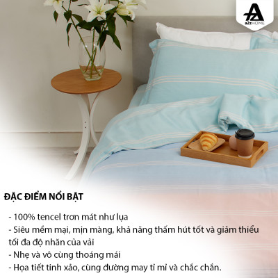 Bộ Ga Giường 4 Món Classic Stripes Mềm Mại, 100% Tencel Cao Cấp A2Z Home