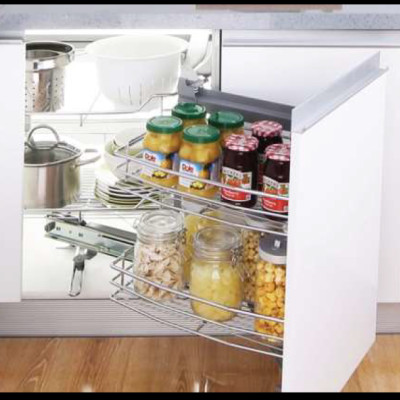 {Chính hãng} Kệ góc liên hoàn Inox bóng cao cấp dạng nan mở trái/phải Gerari