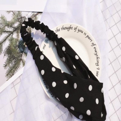 Băng đô vải turban hoạ tiết chấm bi dễ thương