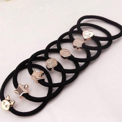 Set 10 chiếc chun buộc tóc dây màu đen đơn giản tinh tế