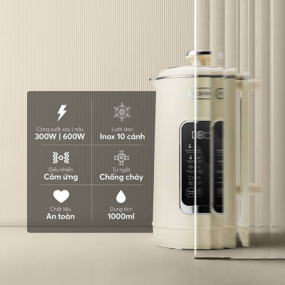 Máy làm sữa hạt Elmich 1L CBE-8650, Hàng chính hãng, 7 chế độ nấu, tự làm sạch, điều khiển cảm ứng - JoyMall