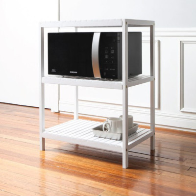 KỆ GỖ ĐỂ LÒ VI SÓNG 3 TẦNG HÀN QUỐC MÀU TRẮNG - OVEN RACK 3F WHITE