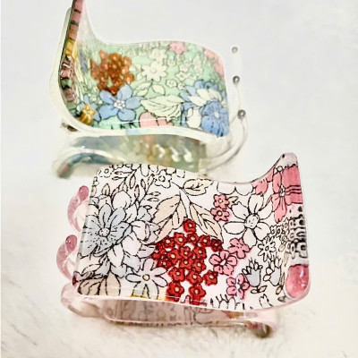 Kẹp tóc càng cua 2 lớp kim tuyến xịn - Kẹp tóc thời trang Hàn Quốc cao cấp