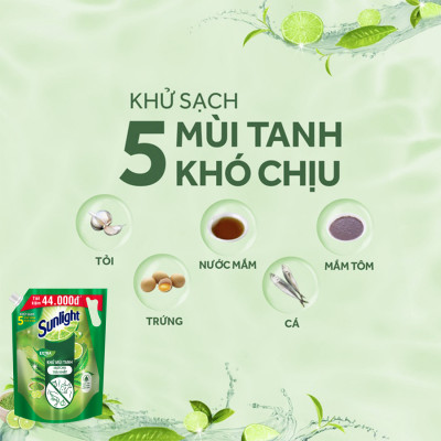 Túi Nước Rửa Chén Sunlight Bio-care Thiên Nhiên 100% Gốc Thực Vật Hương Matcha Trà Nhật 3.3KG