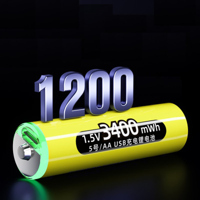 Pin Sạc Có Cổng TypeC USB AA 1.5v Doublepow 3400mWh Hỗ Trợ Sạc Trực Tiếp - Hàng Nhập Khẩu