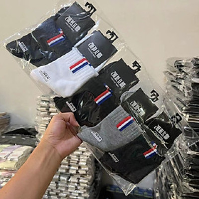 5 đôi tất nam cổ trung sọc cờ thời thượng