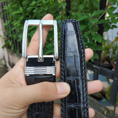 Thắt Lưng Da Bụng Cá Sấu Liền Nguyên Tấm Đan Viền Thủ Công Bền - Dễ Sử Dụng NV29