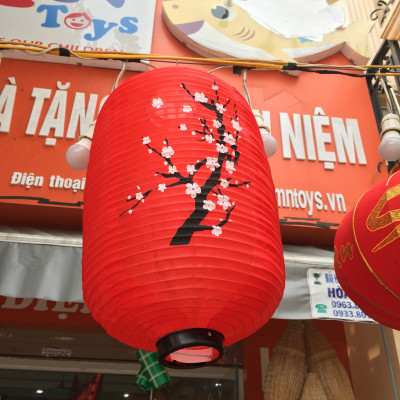 Đèn lồng nhật hoa anh đào - đèn lồng vải lụa Nhật Bản