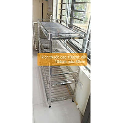 kệ để đồ nhà bếp inox 4 tầng c 100 .d104 .s40 cm 