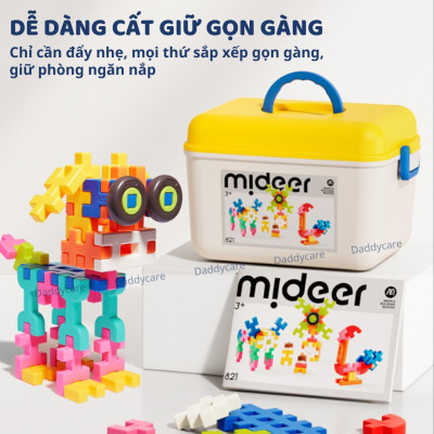 Bộ xếp hình lắp ghép 3D cho bé Mideer Waffle Building Blocks