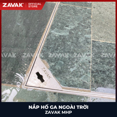Nắp hố ga ngoài trời inox ZAVAK MHP*-AA60 / KT 60x60cm, lát gạch tối đa 4cm/ tải 800kg