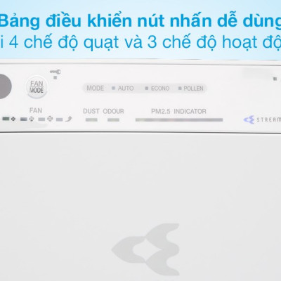 Máy Lọc Không Khí Daikin MC55UVM6 Công nghệ Streamer 3C Tích Hợp Ion Plasma Lõi Lọc Tuổi Thọ Lên Đến 10 Năm Diệt Khuẩn Và Lọc Sạch 99,97% Bụi Bẩn, Diện Tích Sử Dụng 40 m2, Công Suất 37W - Hàng Chính Hãng