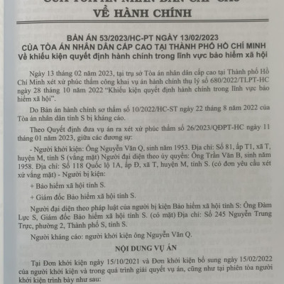 Tuyển tập các bản án của Tòa án nhân dân cấp cao về hành chính – kinh doanh thương mại – hôn nhân gia đình – lao động
