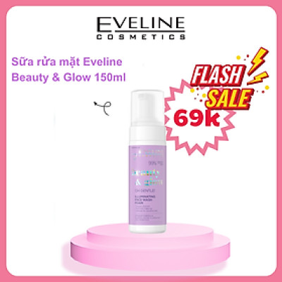 [Deal hè 69k] Sữa rửa mặt tạo bọt Eveline Beauty & Glow làm sáng da 150ML