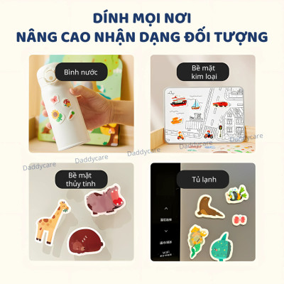 Hình Dán Sticker Cho Bé dùng nhiều lần Mideer Reusable Jelly Sticker Set 3 chủ đề