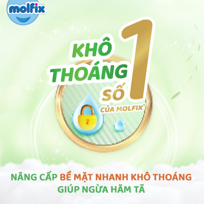Tã/bỉm dán Molfix Thiên nhiên Jumbo S (4kg - 8kg) - Gói 54 miếng