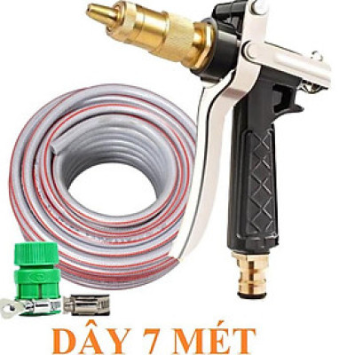 Bộ dây vòi xịt nước ️ ,tăng áp 3 lần,loại 7m,10m 206236 đầu đồng,đai,nối nhựa v+ túi đựng bút .