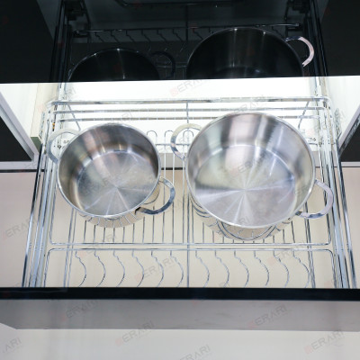 Giá đựng xoong nồi bát đĩa 1 tầng (chất liệu inox 304 bóng mờ cao cấp)