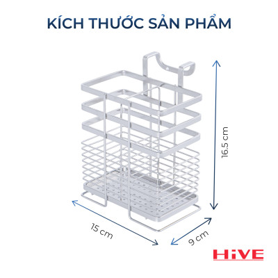 Hộp (ống) đựng đũa muỗng treo tường inox 304 HiVE