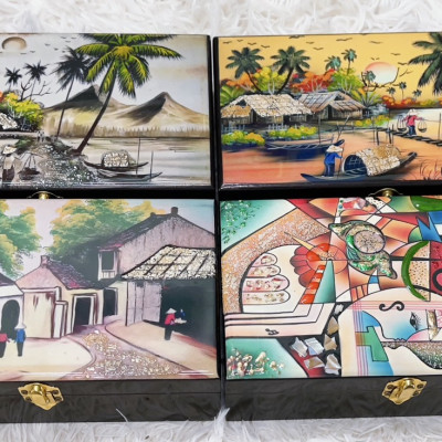 Hộp nữ trang Sơn Mài Cao Cấp Thanh Bình Lê size 14x24x6 cm đựng đồ trang sức, vật dụng nhỏ xinh, trang trí, làm quà tặng ý nghĩa