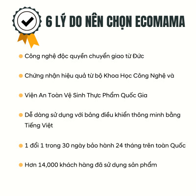 Máy rửa thực phẩm đa năng Ecomama dung tích 11L công nghệ Ozone và sóng siêu âm Công suất 65w - Hàng chính hãng