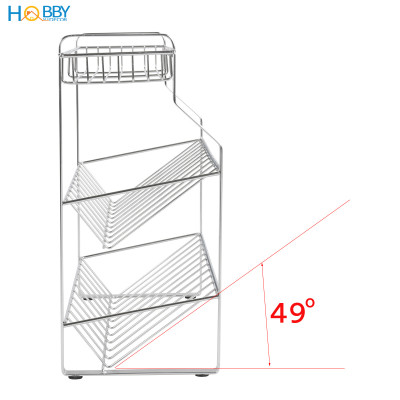 Kệ để gia vị chai lọ nhà bếp 3 tầng inox 304 Hobby home decor GV4