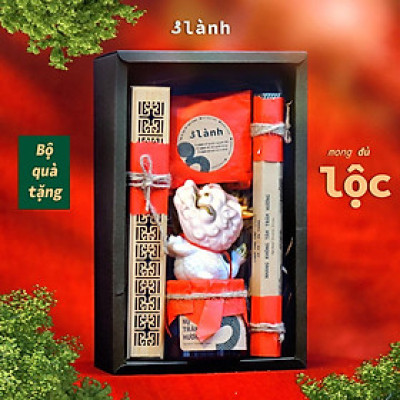 Bộ Quà Tặng Trầm Hương Cao Cấp Lộc 3 Lành Tân Gia Khai Trương Mong An Yên Tài Lộc Phúc Lành Trang Trí Nhà Cửa