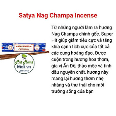 Thanh hương nhang Satya Nag Champa thanh tẩy nhà cửa