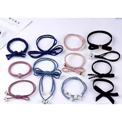 Sét 12 dây buộc tóc kiểu Hàn Quốc HD01 (chọn mầu)