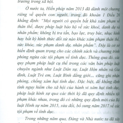 Phòng Ngừa Các Tội Phạm Về Tình Dục Ở Việt Nam (Sách chuyên khảo) 