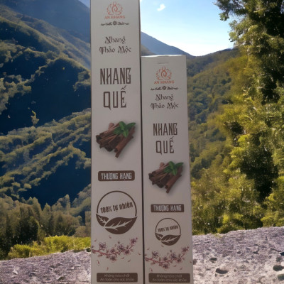 Hộp 100 nén nhang Quế dài 29cm -không sử dụng hóa chất, ít khói, mùi hương dịu nhẹ