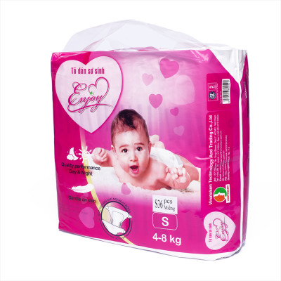 Tã dán sơ sinh Enjoy size S, M, L cho bé từ 4-25kg, mềm mại, thấm hút, chuẩn chất lượng Châu Âu