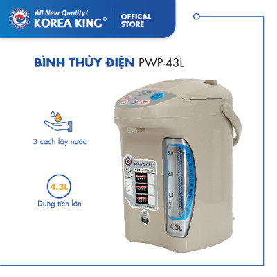 PWP-43L Bình thủy điện Korea King (dung tích 4.3L, công suất 750W, điện áp 220V/50HZ) - Hàng chính hãng